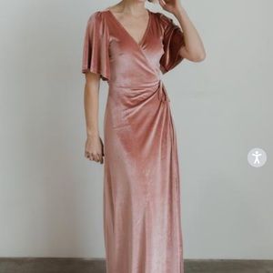 baltic born meghan mauve velvet wrap maxi